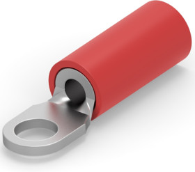 Insulated ring cable lug, 0.3-1.42 mm², AWG 22 to 16, 3.02 mm, M2.5, red, 8-320882-1