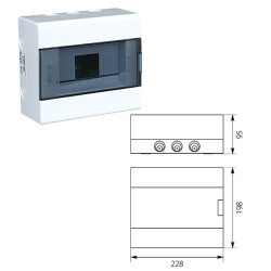 Rozdzielnica 1x 8 MOD.NT BI/PRZ N+PE SRn-8 skrzynka elektr.nadty