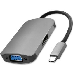 Qoltec Hub Adapter USB-C 3.1 2w1 HDMI 4K VGA