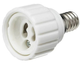 Adapter przejściówka do żarówki E14 - GU10 plastikowy