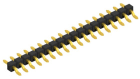 Pin header, 18 pole, pitch 2.54 mm, straight, black, 10080384