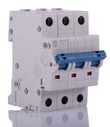 Wyłącznik nadprądowy MCB, Typ D, 3-biegunowy, 4A, 277V, na szynę DIN, Allen Bradley, 1492-SPM