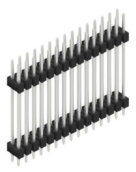 Pin header, 30 pole, pitch 2.54 mm, straight, black, 10057566