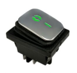 Włącznik kołyskowy KCD4-MG 16A 250V on-off zielony hermetyczny IP65