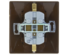 AKCENT Gniazdo podwójne z/u Schuko brązowe GP-2AS/24