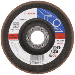 Bosch 2608607347 X551 Flap Disc 125mm 22.33mm Bore High Metal Removal Rate
