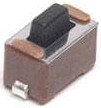 Short-stroke pushbutton, Form A (N/O), 50 mA/24 VDC, unlit , actuator (black, L 1.52 mm), 1.27 N, SMD, 1825965-1
