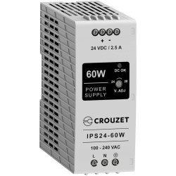 Crouzet 89452062 Industrial PSU 24V 2.5A 60W DIN Rail Mount Compact Size