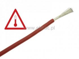 Przewód silikonowy CU; 0,5mm2 czerwony I max 10A
