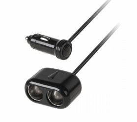 Rozgałęziacz zapalniczki na 2 gniazda - kabel 1m