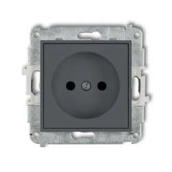 MINI Gniazdo pojedyncze b/u z przesłonami grafitowy mat 28MGP-1p
