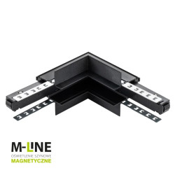 Łącznik kątowy do szyny magnetycznej wewnętrzny podtynkowy czarny M-LINE