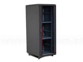Szafa rack 32U 19", 800mm gł., drzwi szklane, czarna