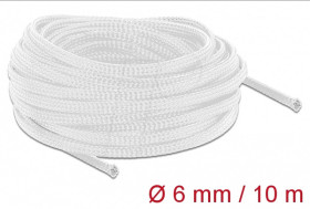 20693 Braided Sleeving stretchable 10 m x 6 mm white
