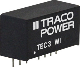 TEC 3-4822WI DC/DC converter TEC 3WI, 3 W, 18-75/±12.0 VDC, SIL-8