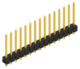 Pin header, 15 pole, pitch 2.54 mm, straight, black, 10054263