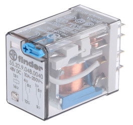 Przekaźnik mocy 48V dc DPDT Finder 1W, Wciskane 2400Ω Szybkie łączenie