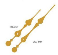 UM213B.H2012G Komplet wskazówek do mechanizmów wzmocnionych H: 145mm M: 207mm