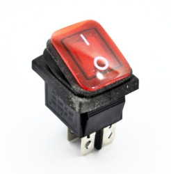 KCD4-R przełącznik kołyskowy hermetyczny podświetlany czerwony ON-OFF; 16A / 250V