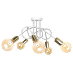 Lampa sufitowa nowoczesna 5xE27 RUMBA WHITE/GOLD