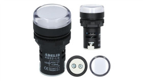 Lampka Kontrolna Sterownicza Biała Led Fi:22 12V