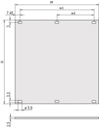 Zestaw paneli przednich, Panel przedni, materiał: Aluminium, 128.4 x 70.8 x 2.5mm