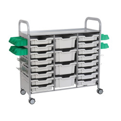 Callero Plus STEAM Activity Treble Trolley &amp; Light Grey Gratnells Trays