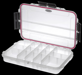 MAX003-T water- and dustproof plastic box transparent, incl. 3 - 15 varia