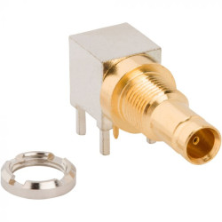 Złącze RF, montaż typu Przegroda czołowa Żeński typ złącza Złącze 1.0/2.3 Lutowane