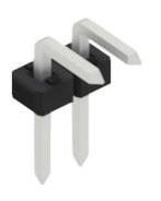 Pin header, 2 pole, pitch 2 mm, angled, black, 10132322