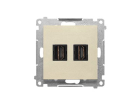 SIMON 55 Gniazdo HDMI podwójne szampański mat TGHDMI2.01/144 KONTAKT SIMON