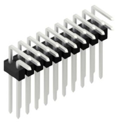 Pin header, 20 pole, pitch 2.54 mm, angled, black, 10067970