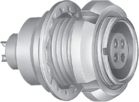 Panel socket, 4 pole, crimp connection, push pull, straight, EEG.2B.304.CYM