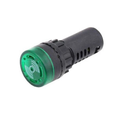 Kontrolka LED z buzerem zielona - AD16-22SM - lampka sygnalizacyjna
