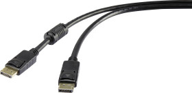 Renkforce DisplayPort kabel Złącze DisplayPort, Złącze DisplayPort 1.80 m czarny UHD 4K @ 60 Hz styki pozłacane , z rdze