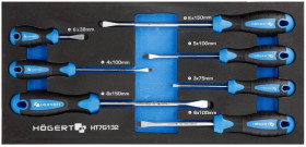Zestaw wkrętaków płaskich 7 szt., wkład EVA HT7G132