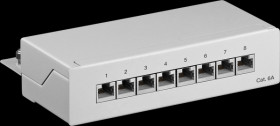 62063 Mini patch panel, 8-port, Category 6a, 1 RU