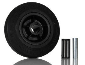 Kółko do wózka, Lite, Guma, Czarny, obc.: 100kg, śred.: 125mm, szer.: 37mm