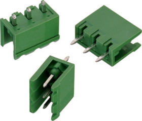 Pin header, 2 pole, pitch 5 mm, straight, green, 691311700002