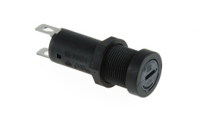 Oprawa bezpiecznikowa montowana w tablicach Montaż panelowy rozmiar: 5 x 20mm 10A 250V ac Szybkozłącze, końcówka