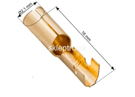 Konektor okr. 2,1x16mm żeński za 10szt
