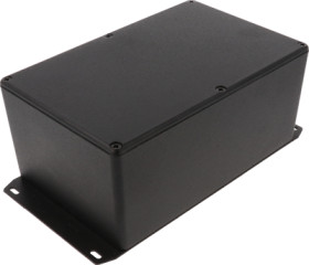 Aluminum die cast enclosure, (L x W x H) 188 x 120 x 82 mm, black (RAL 9005), IP54, 1590EFBK
