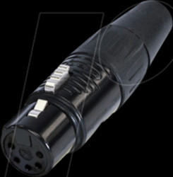 RC5F-B XLR cable socket 5-pin, black chrome housing