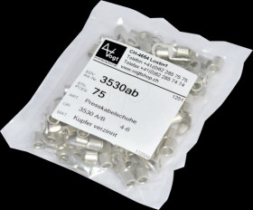 3530AB Pressed cable lugs, copper tinned, M4, 4.0-6.0 mm², 75 pcs.