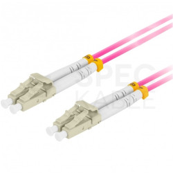 Patchcord światłowodowy MM LC/UPC-LC/UPC duplex 3mm OM4 magenta 5m LANBERG