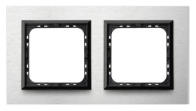 IMPRESJA Ramka podwójna szczotkowane aluminium R-2YAC/62/25