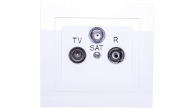 Kier Gniazdo Antenowe Rtv-Sat Przelotowe Białe Gpa-Wsp/00