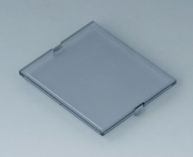 Front plate, PC, (W x H) 49 x 42 mm, smoked glass, B6802400