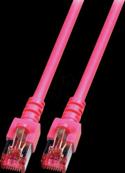 25.0m Cat.6 PiMF patch cable, magenta / pink