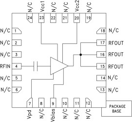 1 Watt Power Amplifier SMT, 3.3 - 3.8 GHz
